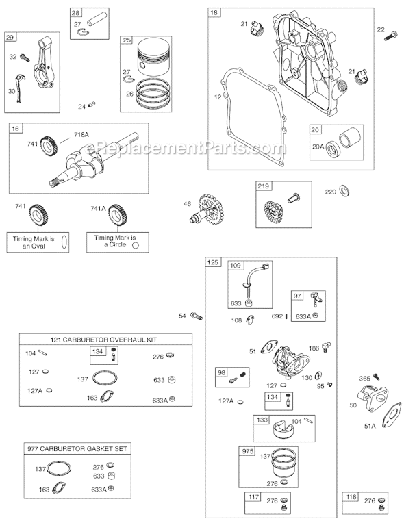 Page B Diagram and Parts List for 91400SERIES 0120, 0130 Briggs and Stratton Engine